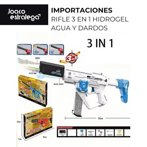 PISTOLA HIDROGEL AGUA Y DARDOS PLASTICOS